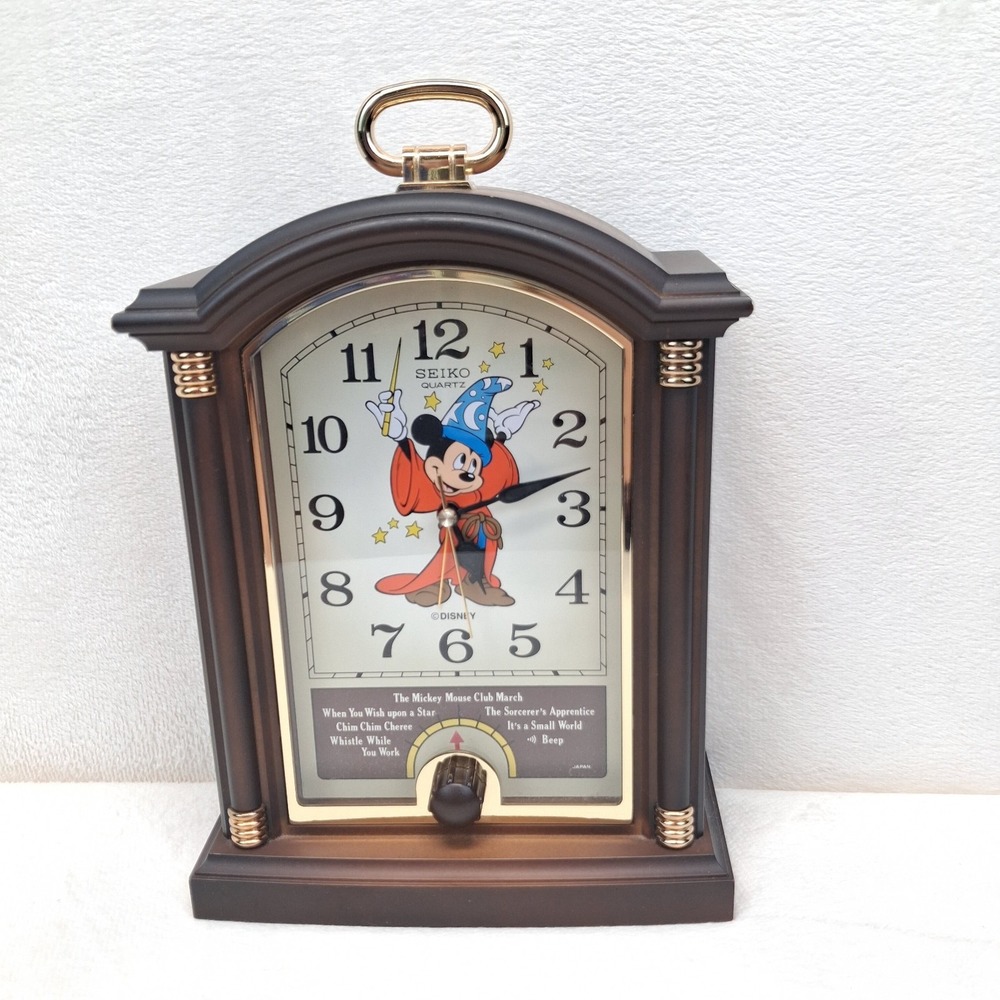 Vintage Seiko QFD211B Disney Mickey Mouse Sorcerer Musical Alarm Clock Tested